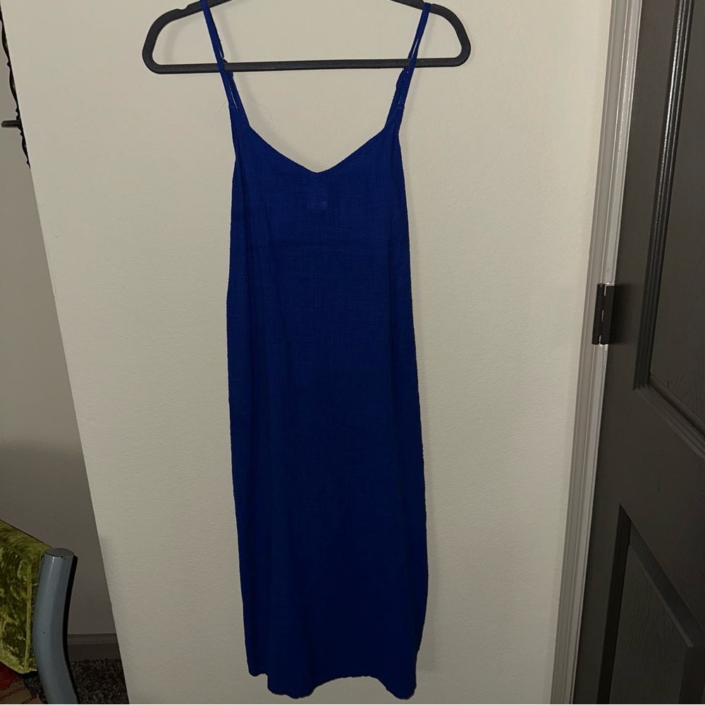 Kona Sol Royal Blue Dress with Spaghetti Straps and Tie Back
